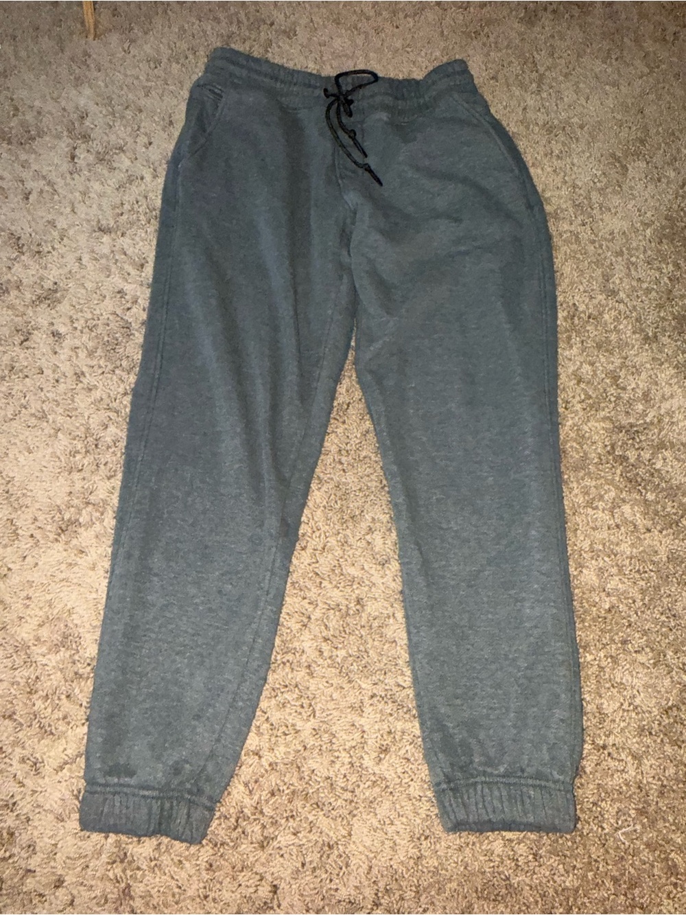 Men's Heather Gray Jogger Sweatpants with Drawstring Waist